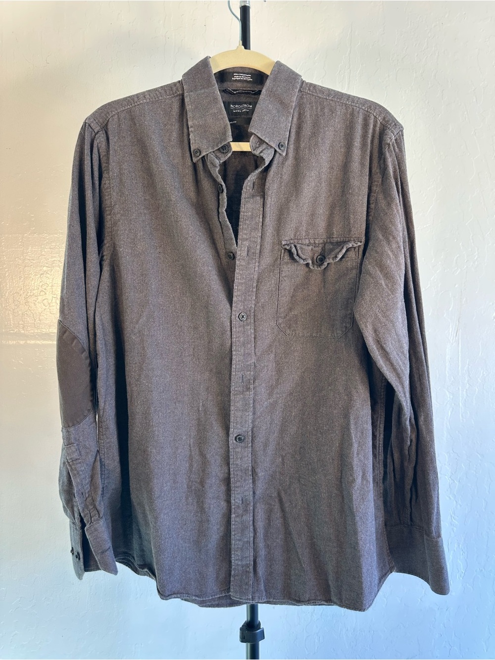 Nordstrom Men's Gray Cotton Button-Down Shirt